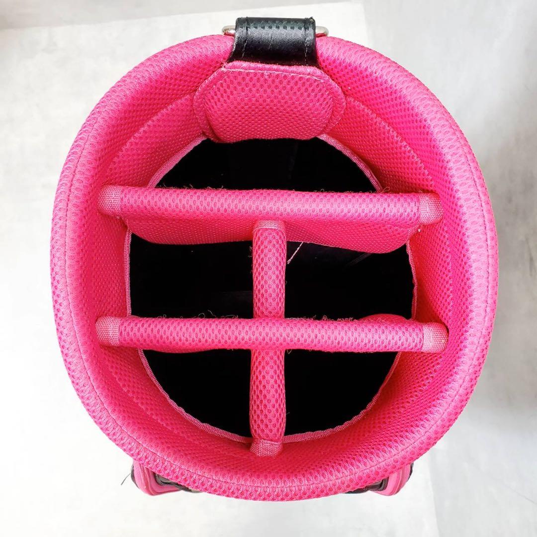【人気カラー】adidas アディダス キャディバッグ ブラック×ピンク 5分割