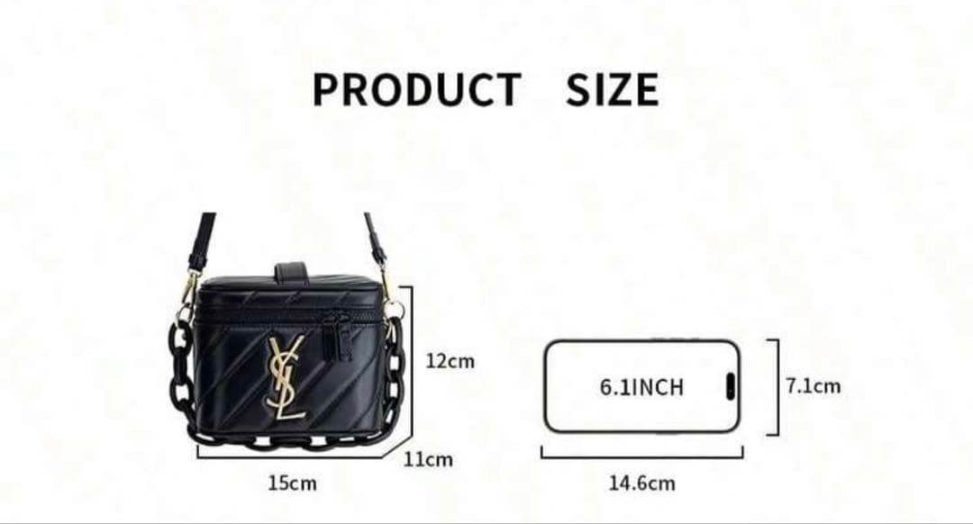 YSL ブラックレザーキルティングバッグ