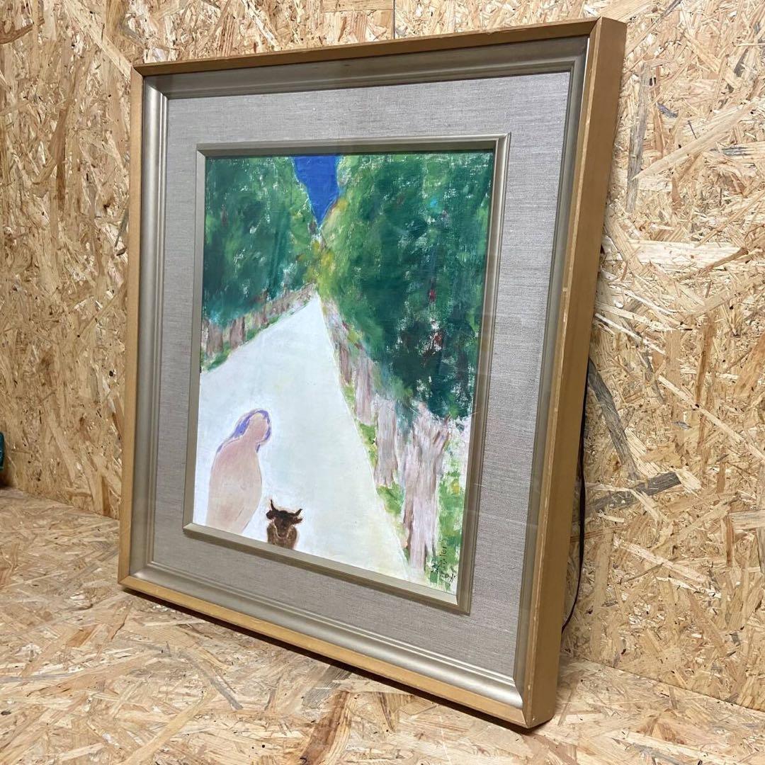 旅純心」佐藤宣宏 油彩抽象画 F8号　額装66cm58cm