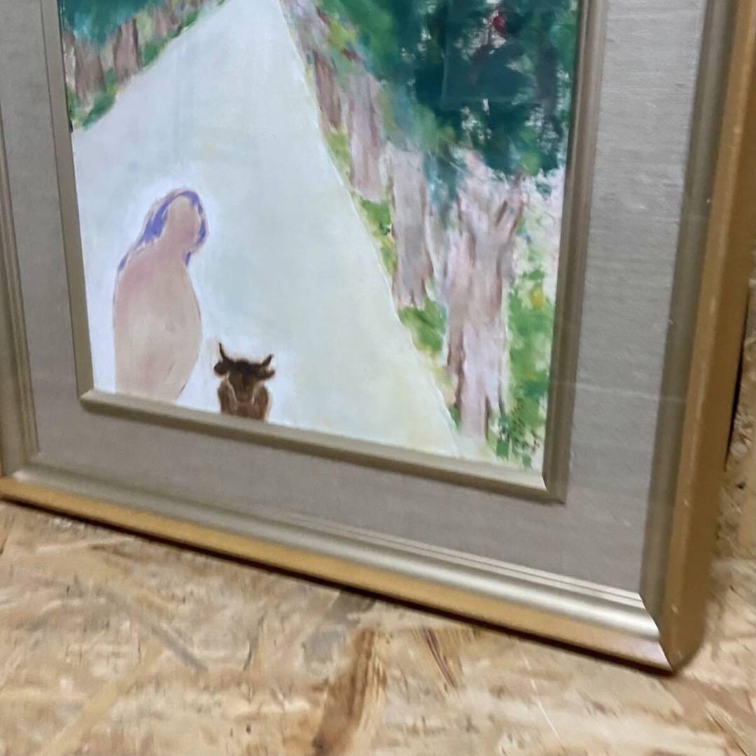 旅純心」佐藤宣宏 油彩抽象画 F8号　額装66cm58cm