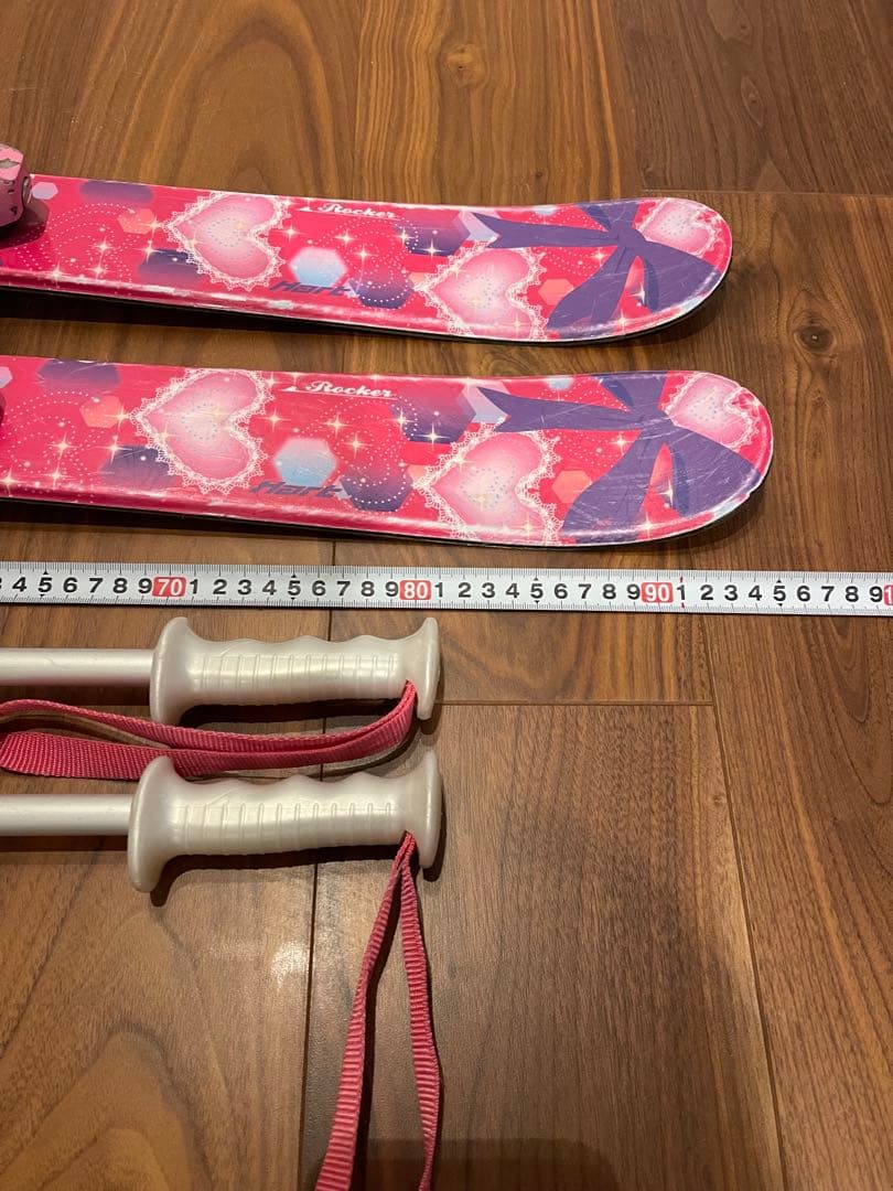 Hart キッズ スキー板96㎝ ブーツ19㎝ ストック 3点セット ピンク
