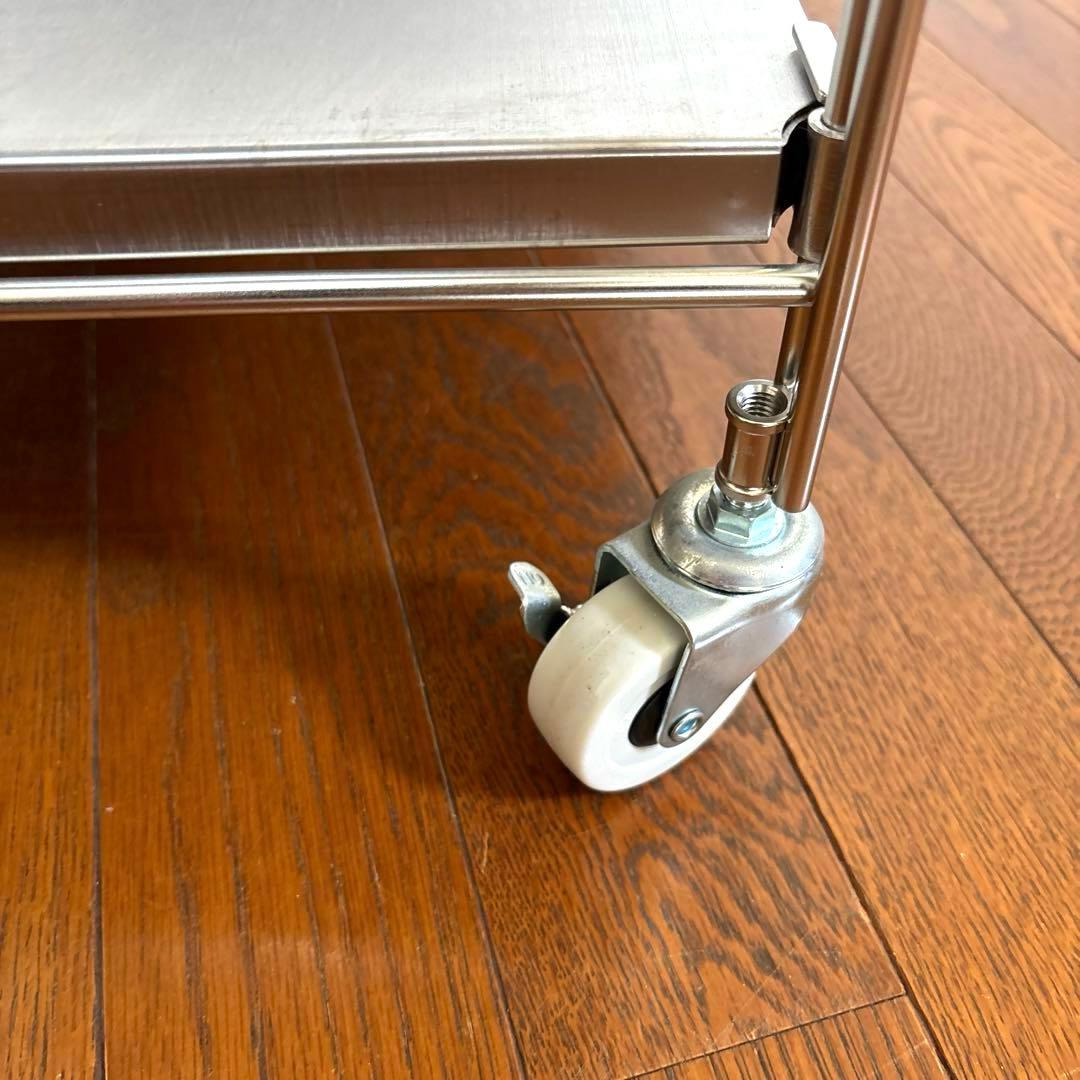 【良品】無印良品 ステンレスユニットシェルフ キャスター付き
