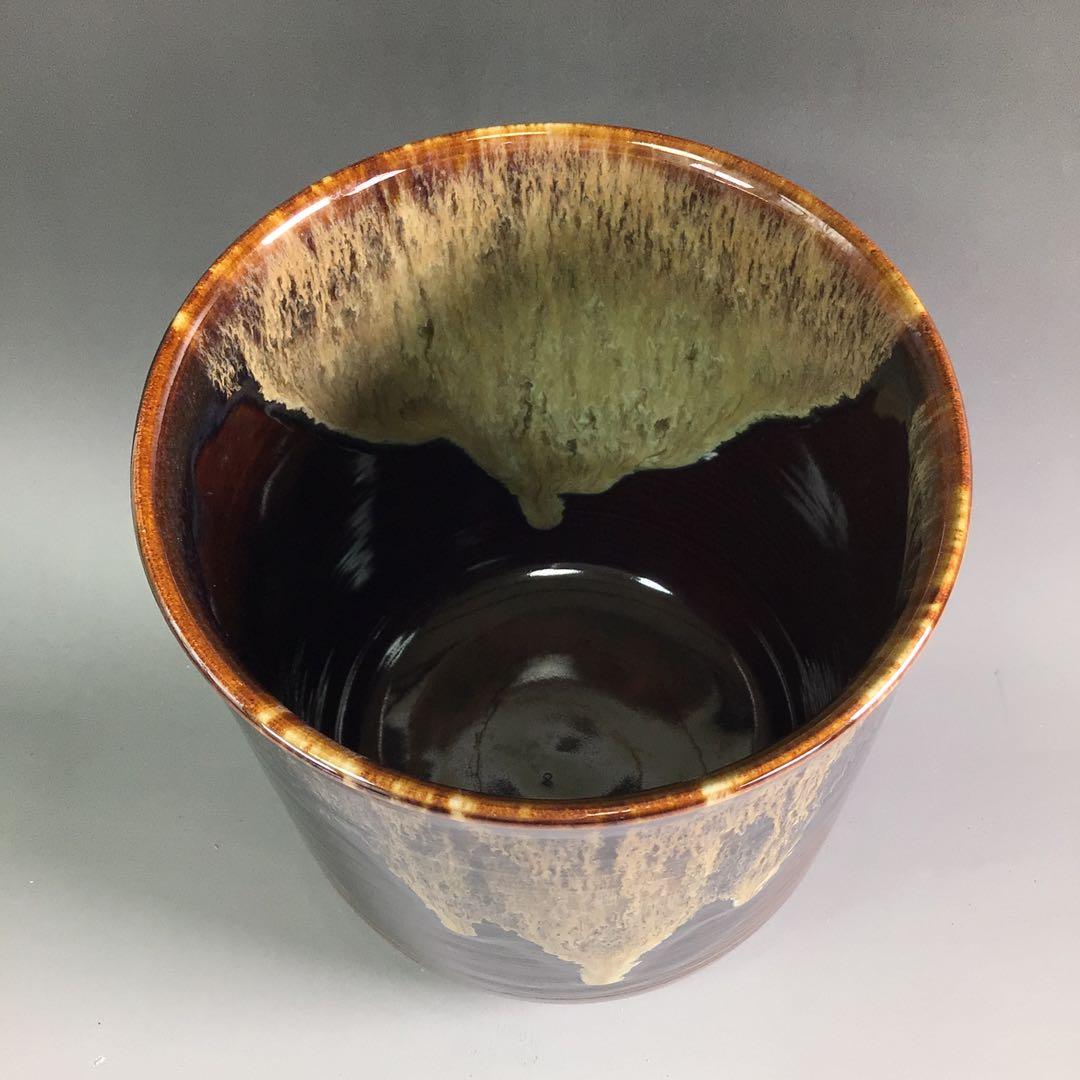 Ｒ８８　水指　『高取焼』『青柳翠峰造』『一重口水指』　共箱　茶道具