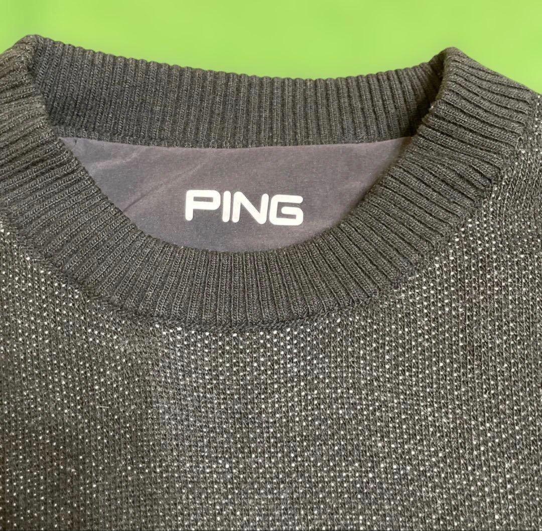PING メンズゴルフセーターとウインドブレーカーのリバーシブル　黒　LL