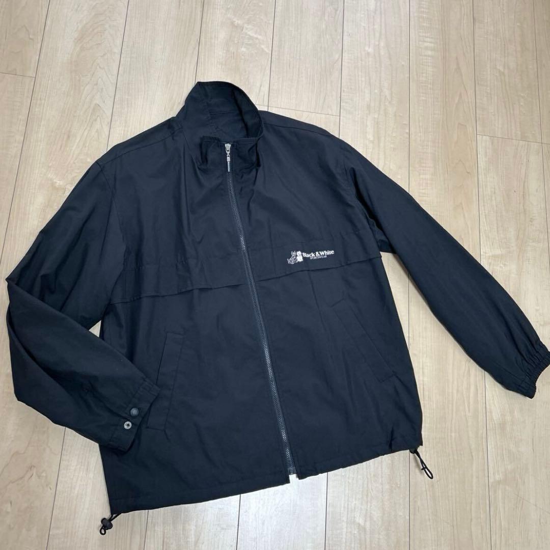 美品　ブラックアンドホワイト ナイロンジャケット L 黒　ポケッタブル