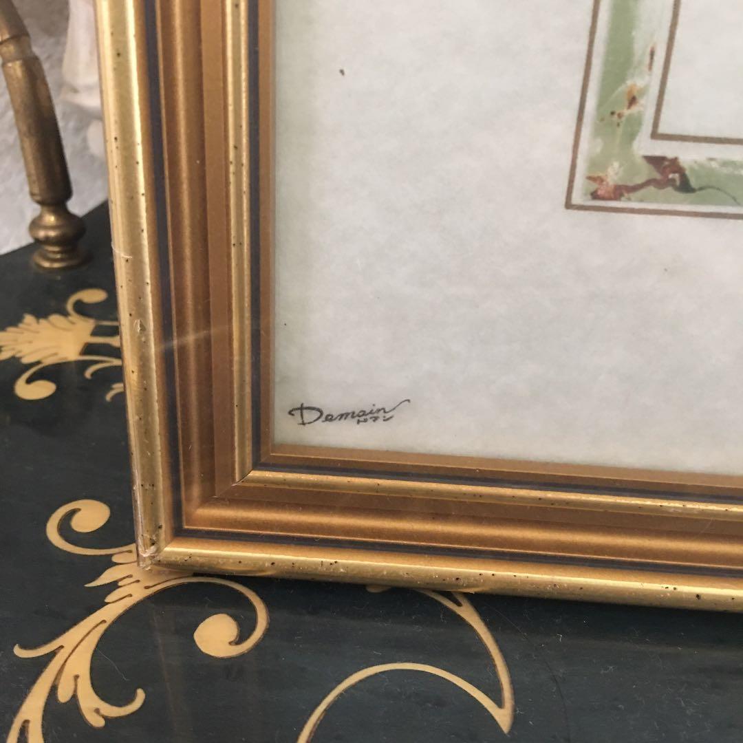 絵画Demainドマン ゴールド額 フラワー イギリス製 新品箱入り