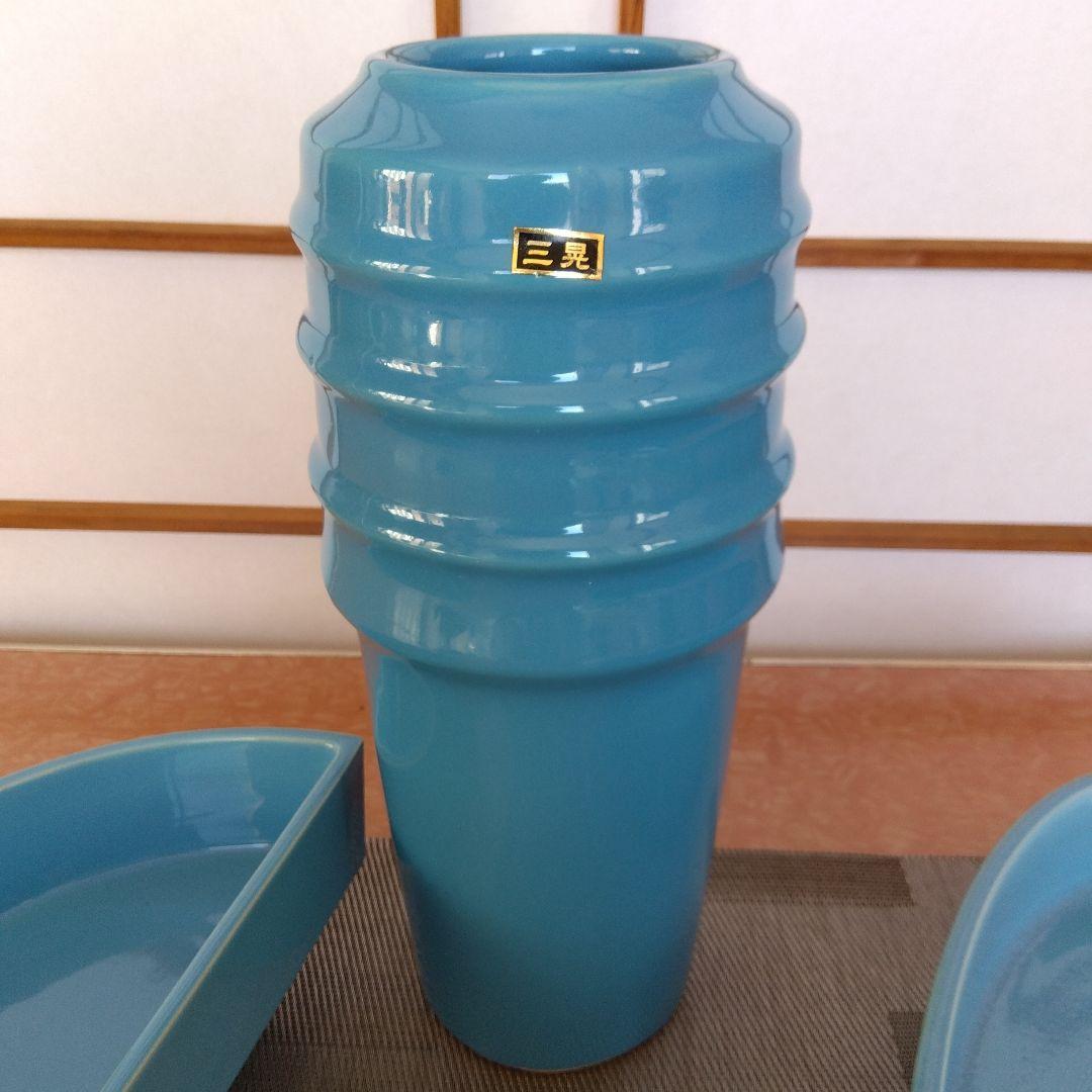 ★小原流 生け花 水色花器三品　 No.山の香10/2