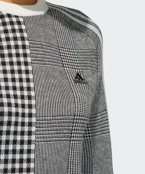 adidas GOLF 長袖クルーネックセーター M チェック柄