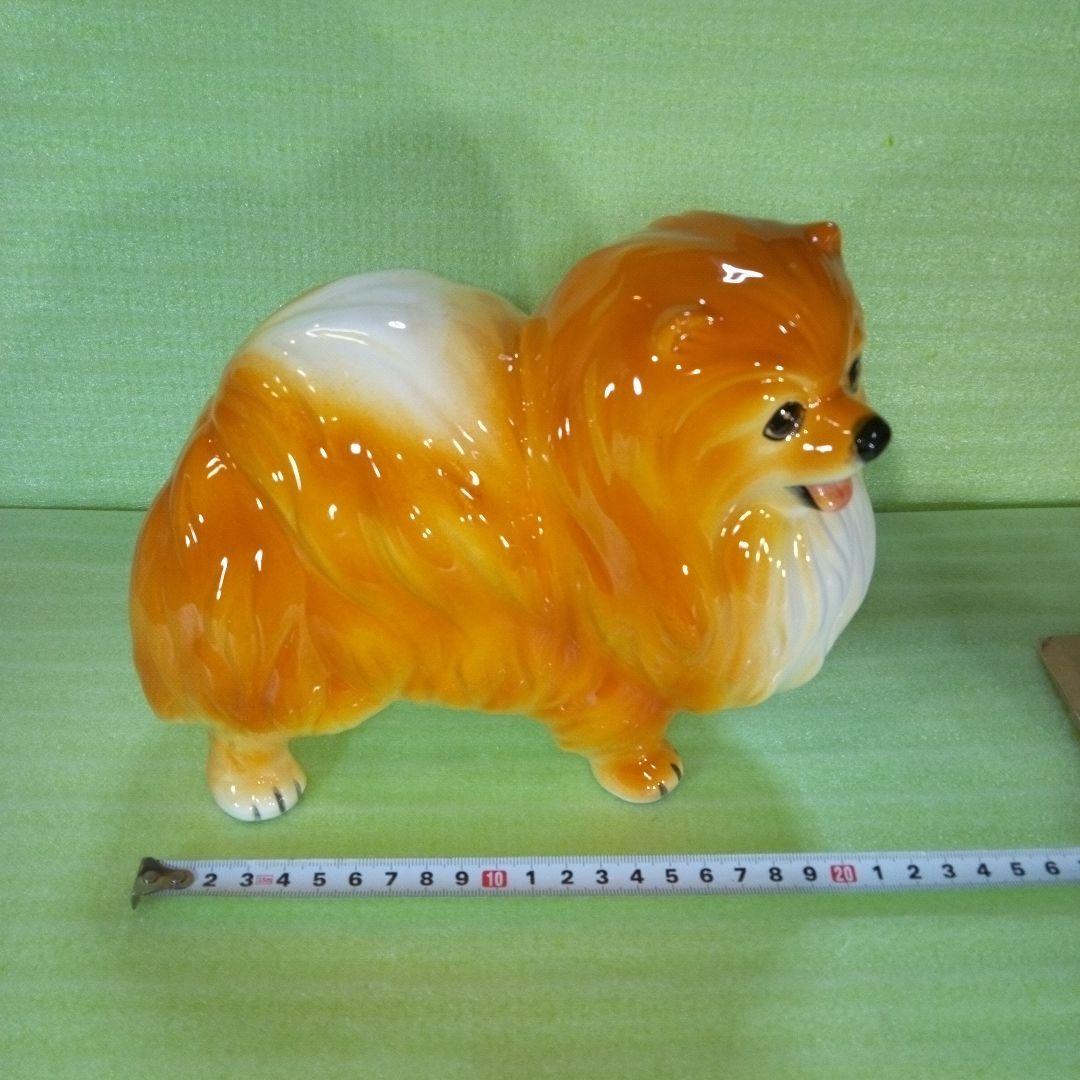 ポメラニアンと思われる犬の置物　KATO KOGEI JAPAN　フィギュア