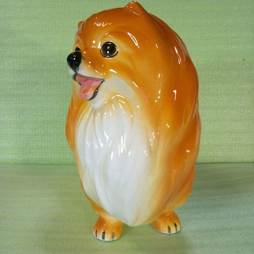 ポメラニアンと思われる犬の置物　KATO KOGEI JAPAN　フィギュア