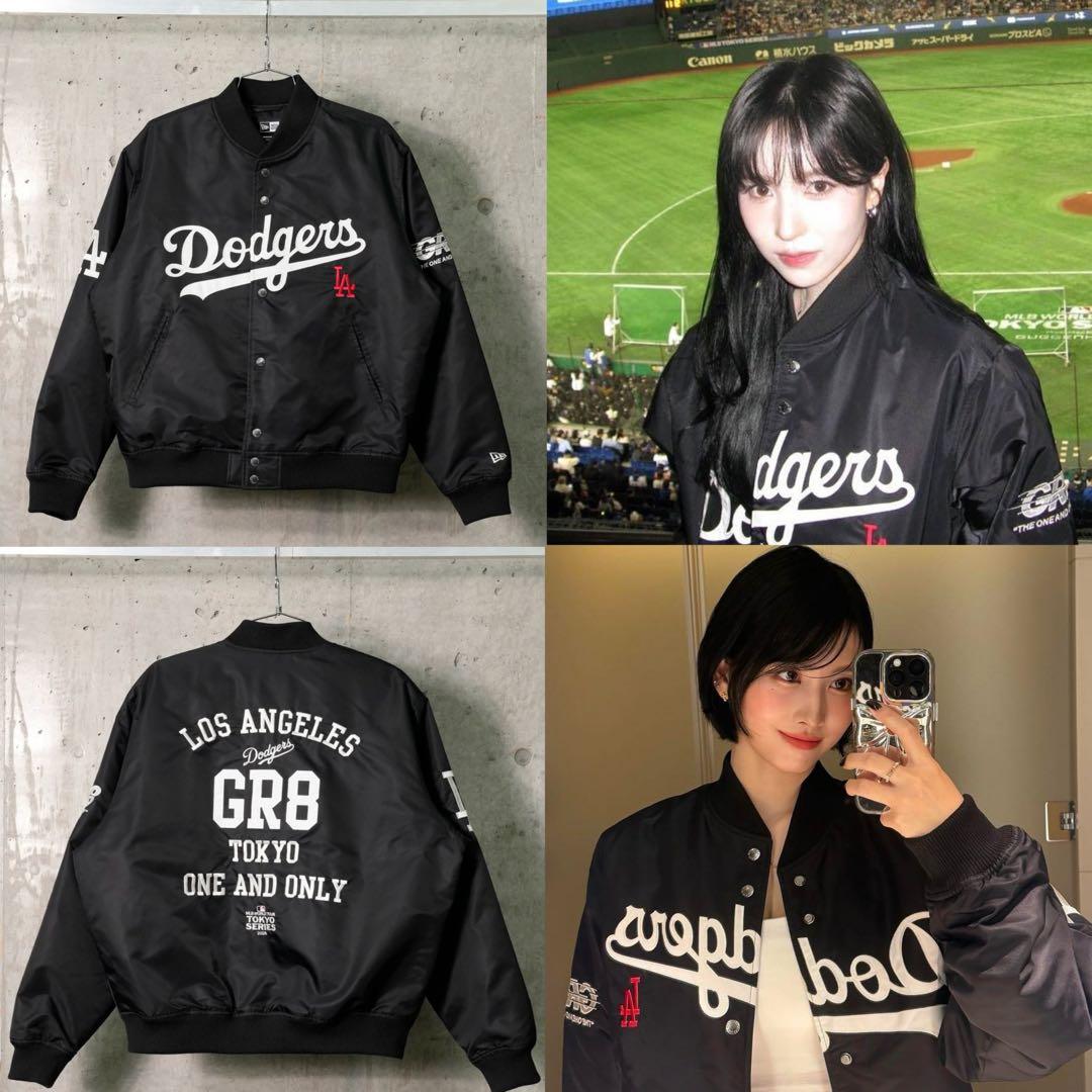 NEWERA ドジャース ナイロンジャケット ブラック GR8