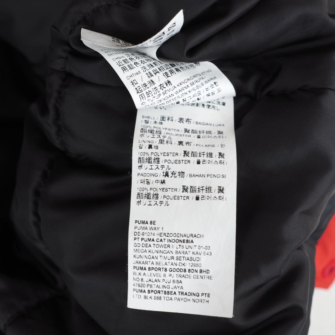 G9675*プーマ☆中綿☆ベンチコート☆150☆ブラック☆黒赤☆キッズ☆サッカー