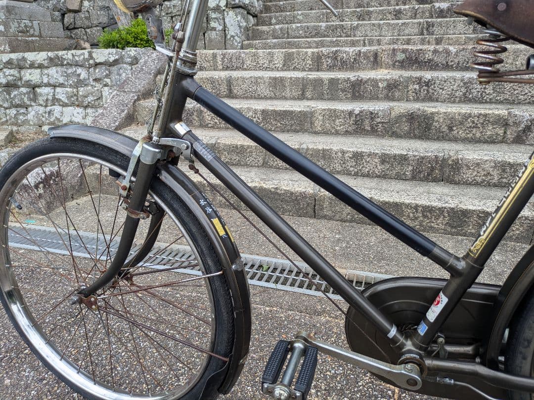 ナショナル　実用車　昭和　レトロ　自転車 ロッドブレーキ　ビンテージ