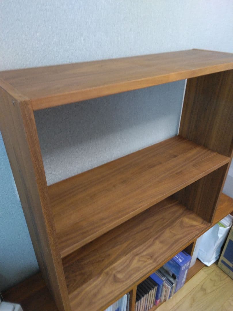 MUJI 無印 スタッキングシェルフ ワイド ２段 ウォールナット　中古品