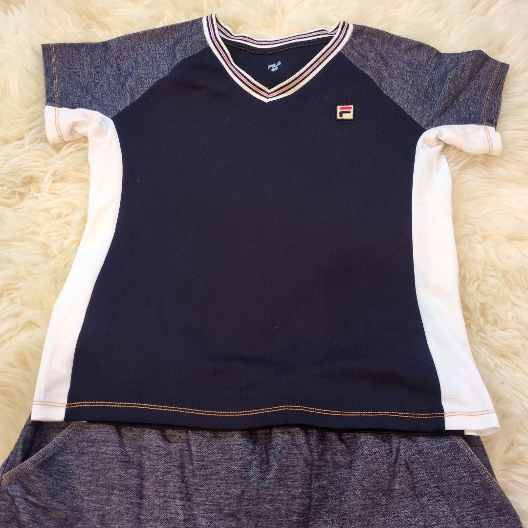 フィラFILA　レディーステニスウェア 　Lサイズ上下セットアップ