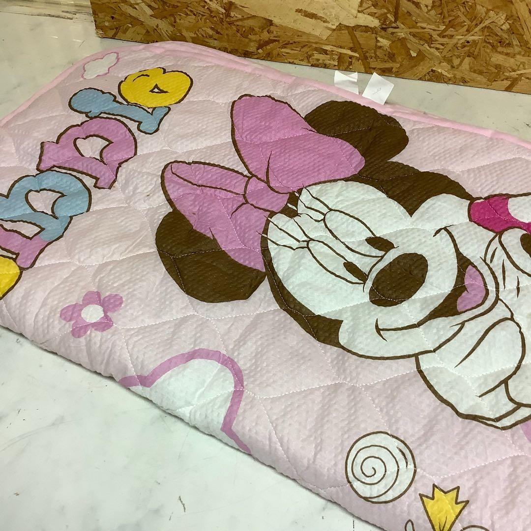 ディズニーミニー敷布団タグ付シミ有りピンク可愛い寝具子供用(R-74)