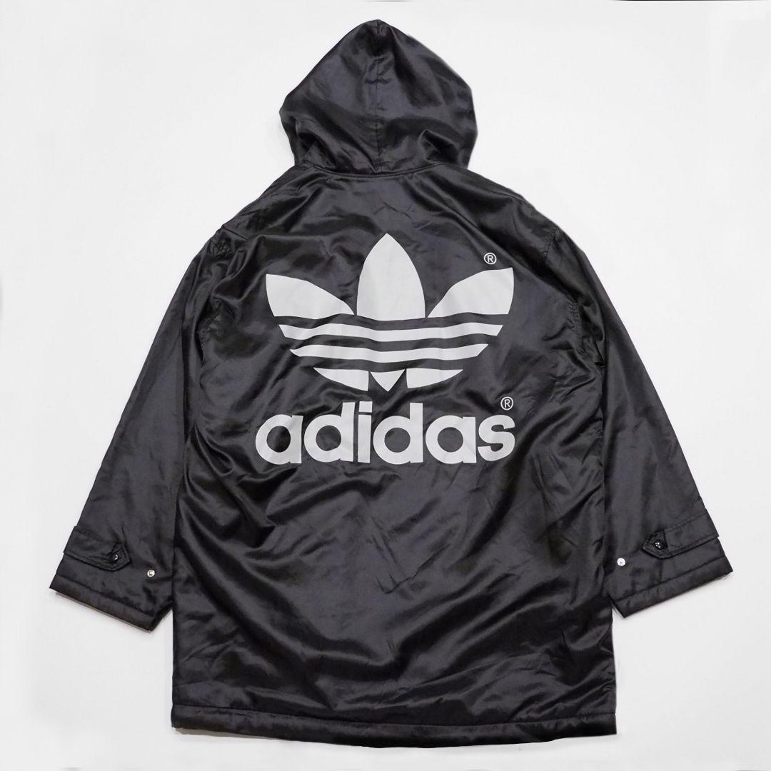 美品 adidas 90s 裏ボアベンチコート ビッグロゴ L-O デサント製