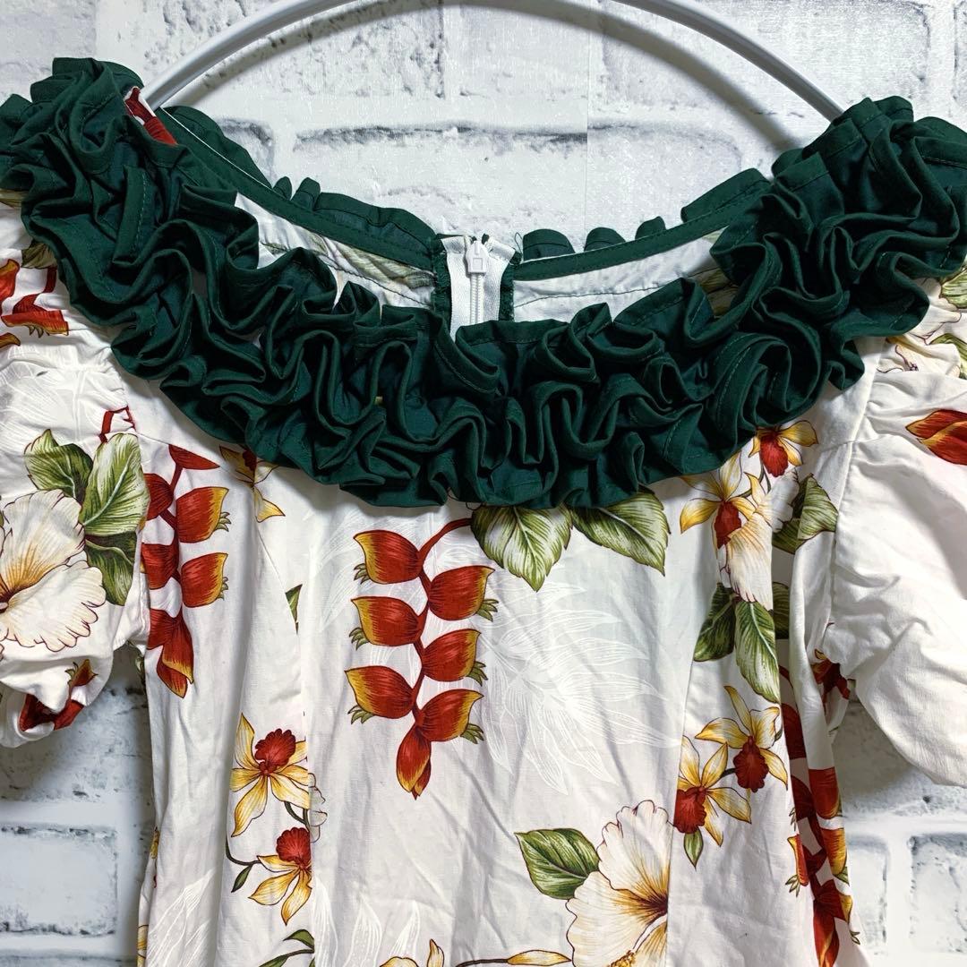 【CCFashions】フラダンス衣装　ハワイ製　花柄　ドレス　ムームー