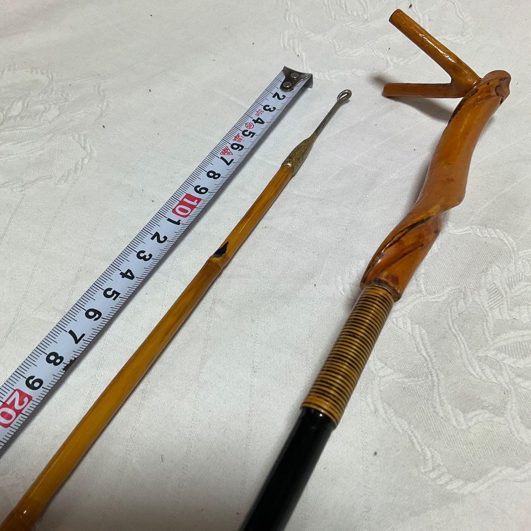 ヘラブナ、天然木万力、らっきょう竹（竿掛け、針外し）【リメイク品】