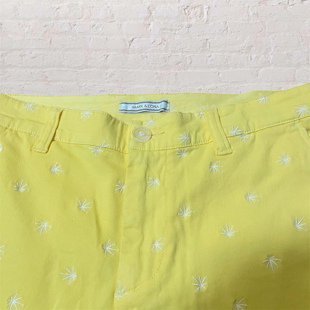 美品　MARK&LONA 刺繍 ストレッチ コットン ハーフパンツ　M