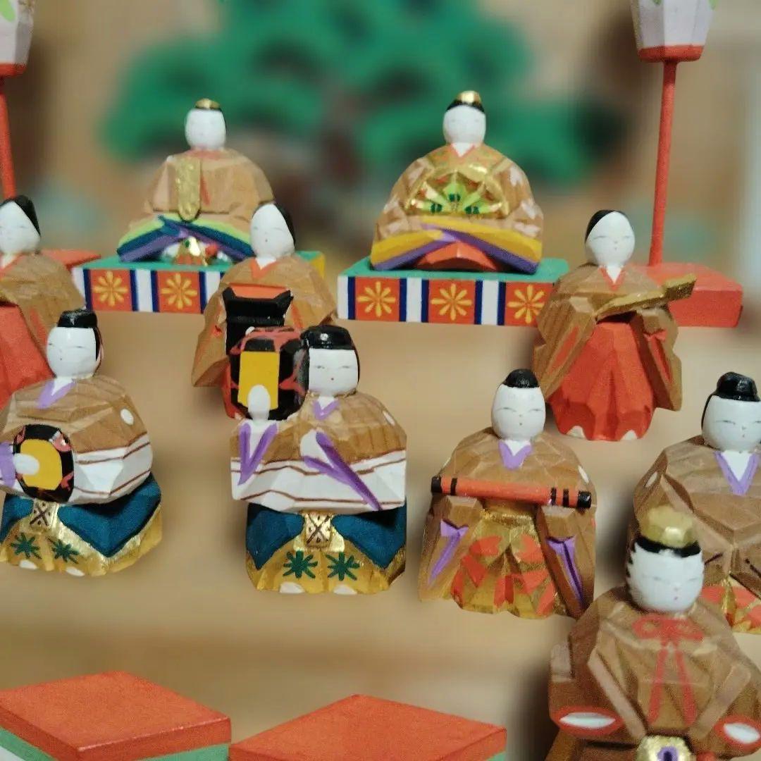 翌日発送　神泉 奈良一刀彫 雛人形 雛段