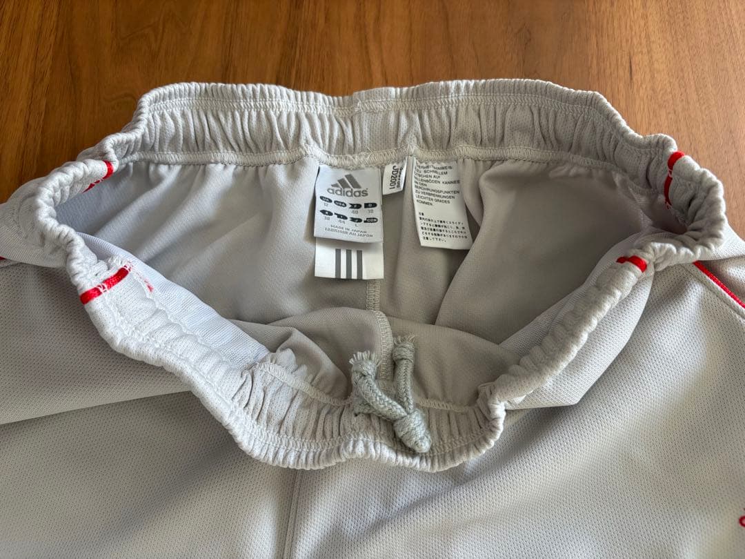 美品 adidas アディダス ジャージ上下セット アイボリー×レッド Lサイズ