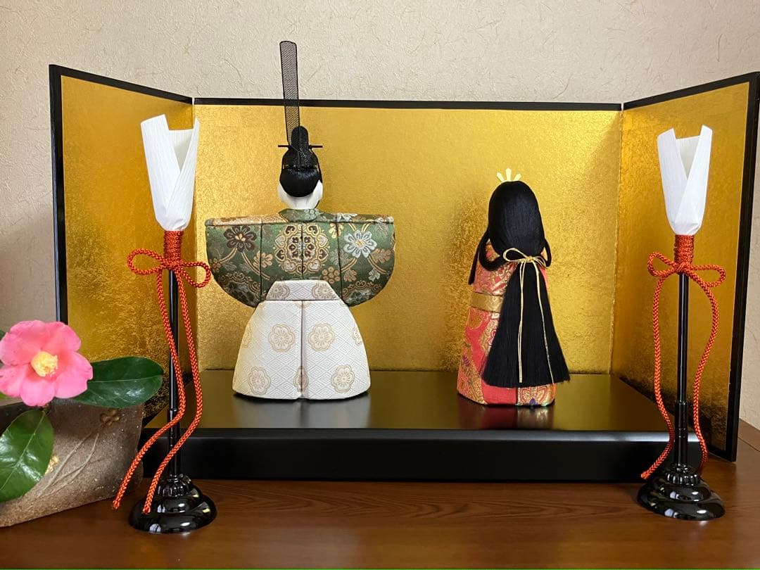 木目込み人形　「桜花立雛」