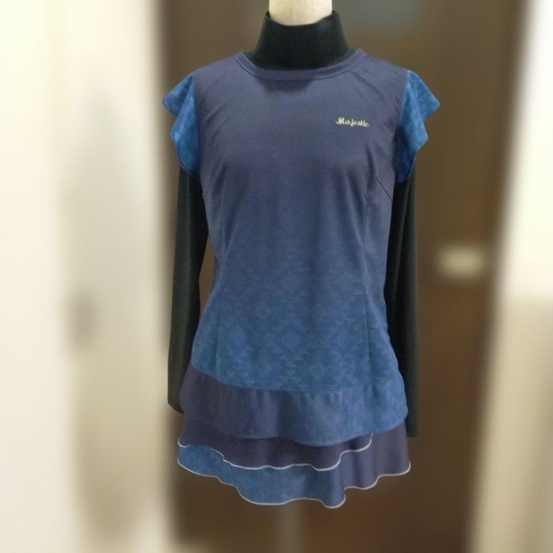 シャンシャン三点 テニス、スポーツTシャツ 青色 ポリエステル　Ｌ〜LL