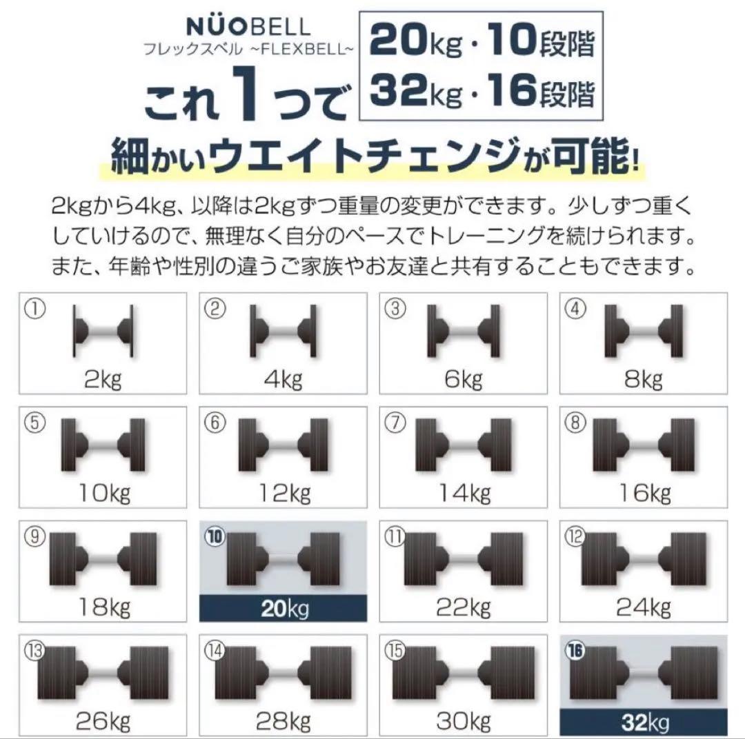 フレックスベル20kg×2個セット (NUO 正規代理店) 可変式ダンベル