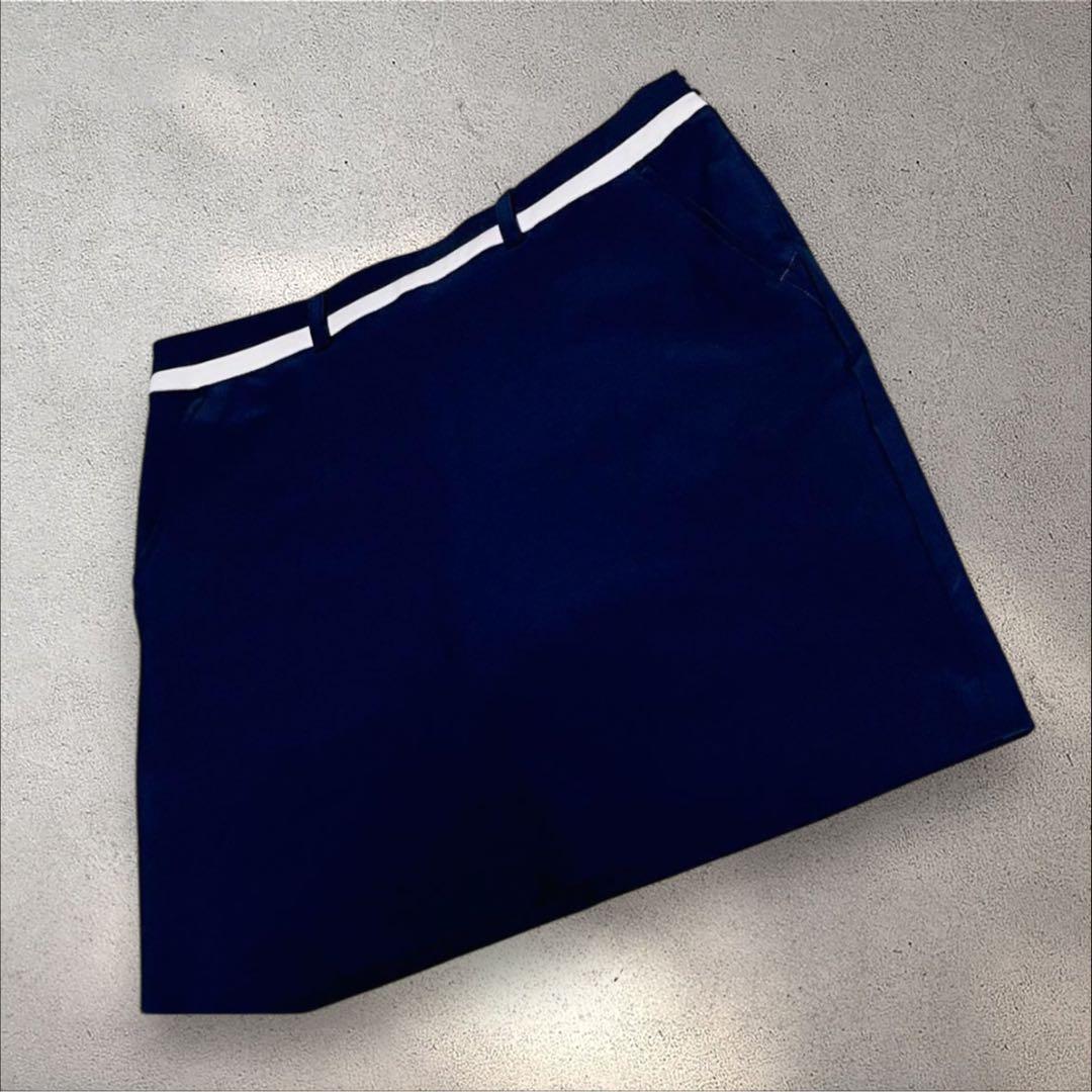 LL【TaylorMade】美品 ゴルフ スカート 紺白 パンツ付 ロゴ 希少