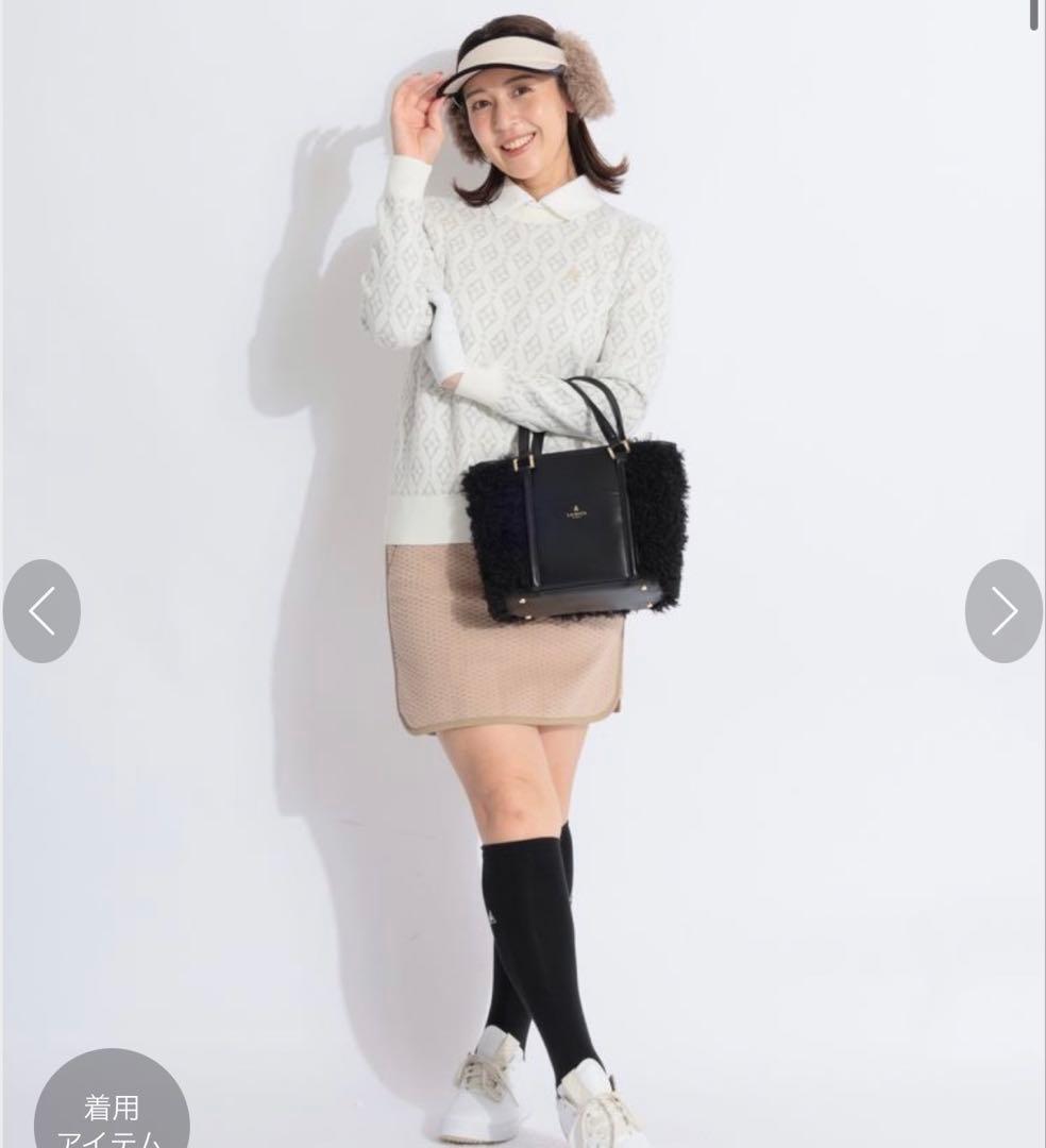【美品】StANDREWS ダイヤロゴジャガードクルーネックニットプルオーバー