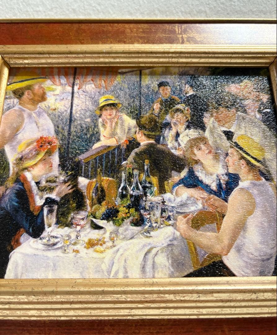ルノワール 舟遊びの昼食 絵画 額縁 公式 複製画 油絵風 印象派 名画
