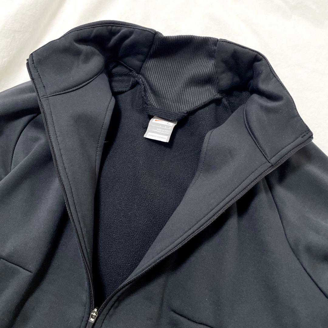 ■美品■Nike THERMAジャケット　裏フリース　黒　Ｌ　テニス　ゴルフ