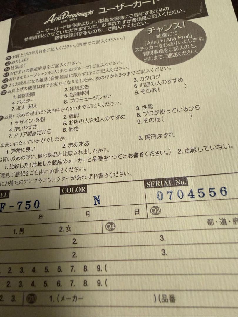 【南　翔さま専用】ARIA AF-750N アコースティックギター