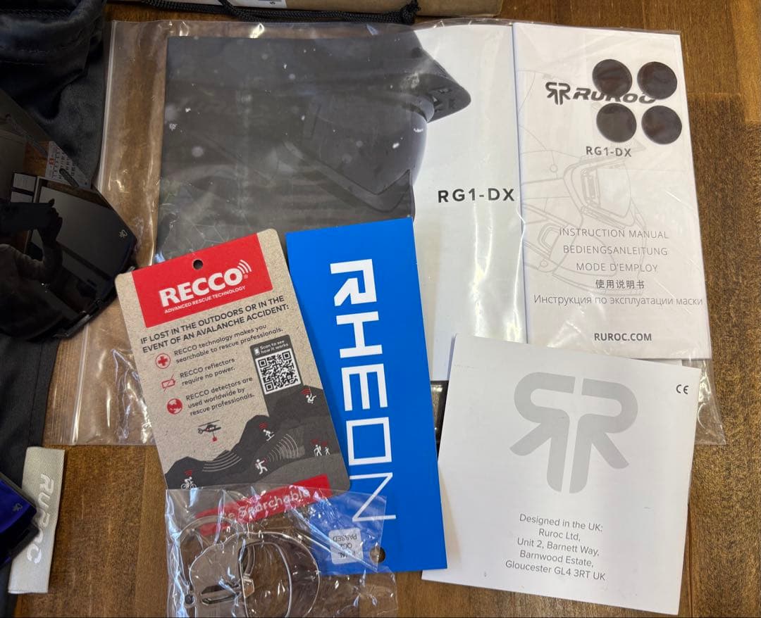 Ruroc RG1-DX ゴーグルレンズ3種 SHOCK PODS付き