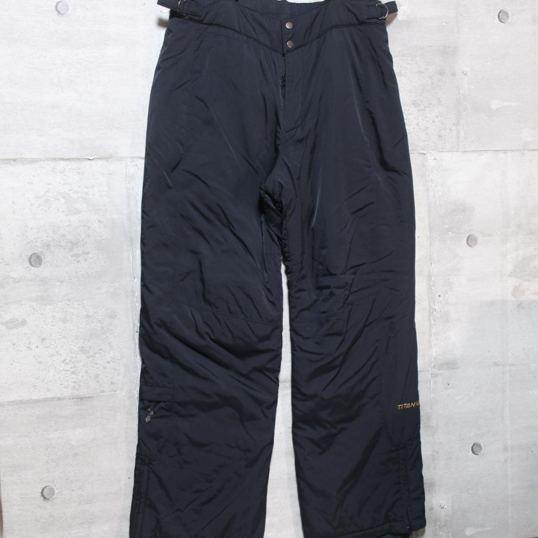 【美品 高機能 撥水】極暖中綿 チタニウム【XL】コロンビア スノーパンツ 黒
