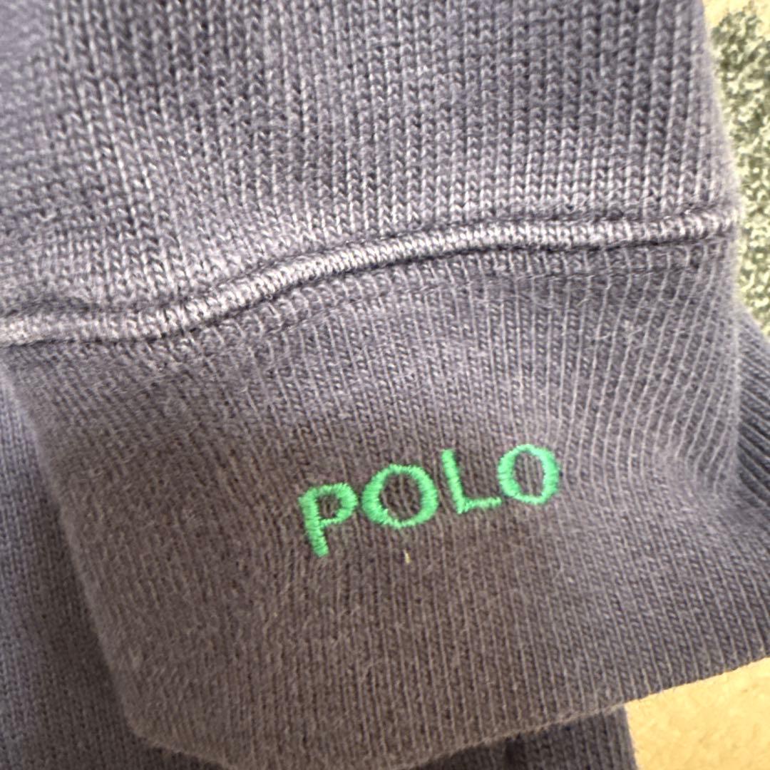 90s Polo Ralph Lauren ラガーシャツエルボーパッチLネイビー