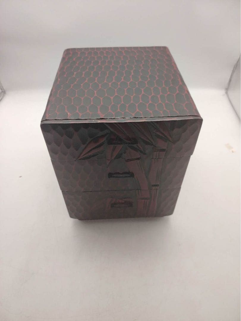 新品・未使用】伝統工芸 鎌倉彫 小引き出し（竹彫刻）