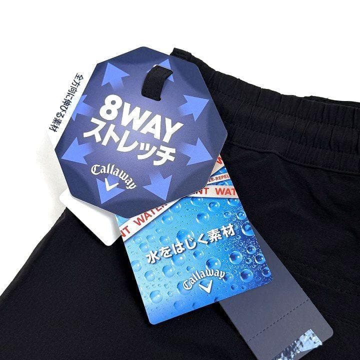 新品 キャロウェイ 8WAYストレッチ シワナイロン 撥水 パンツ 黒 LL