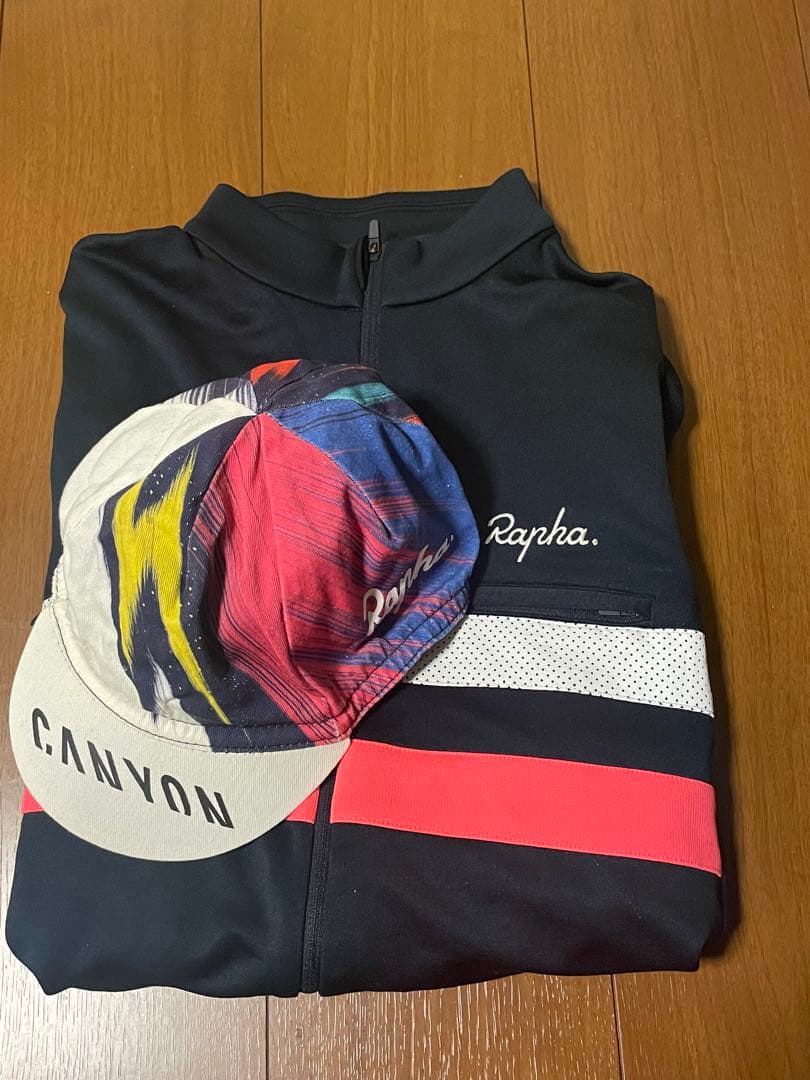 Rapha ブルベジャージ Lサイズ　ネイビー　おまけキャップ付き