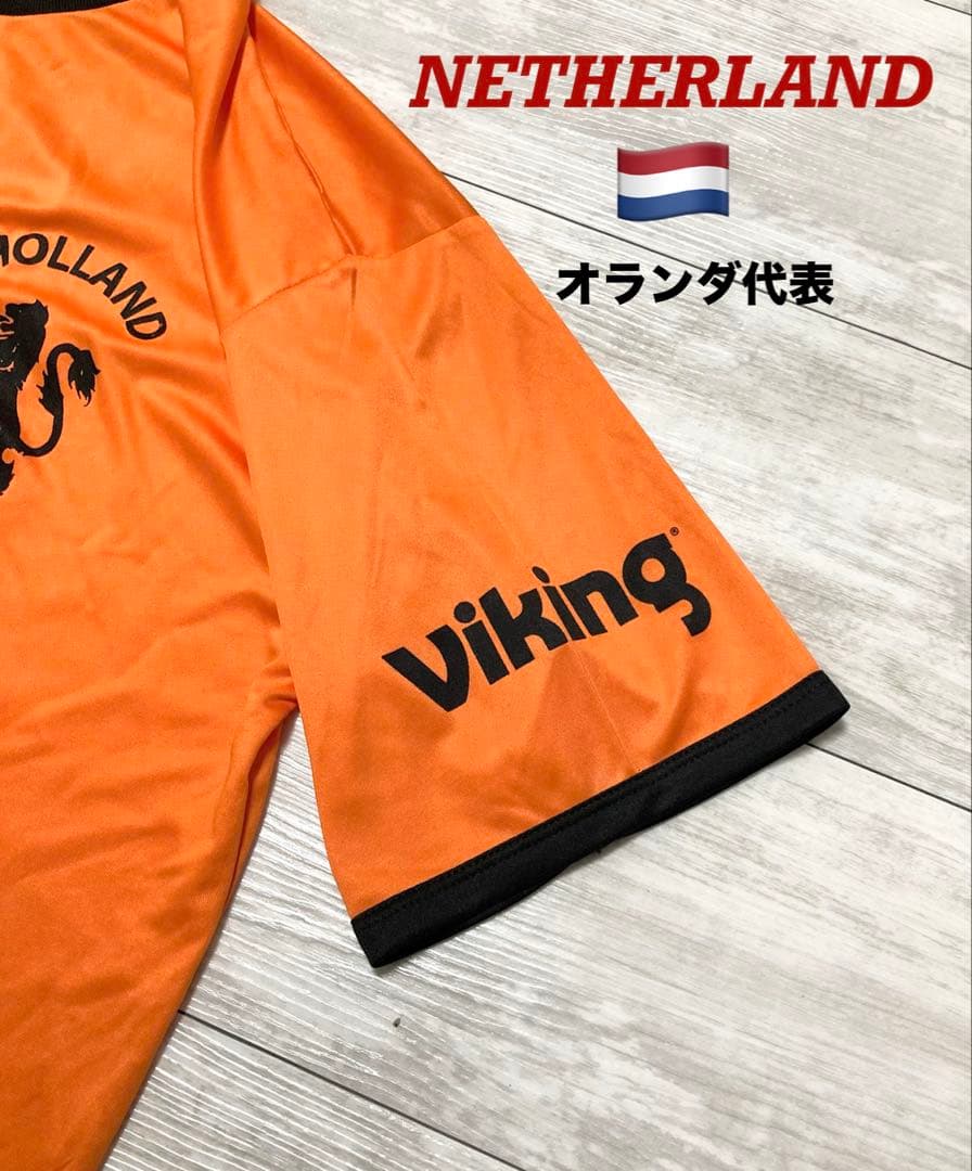 希少品！サッカー オランダ代表 エムブレム× viking メンズ 半袖Ｔシャツ