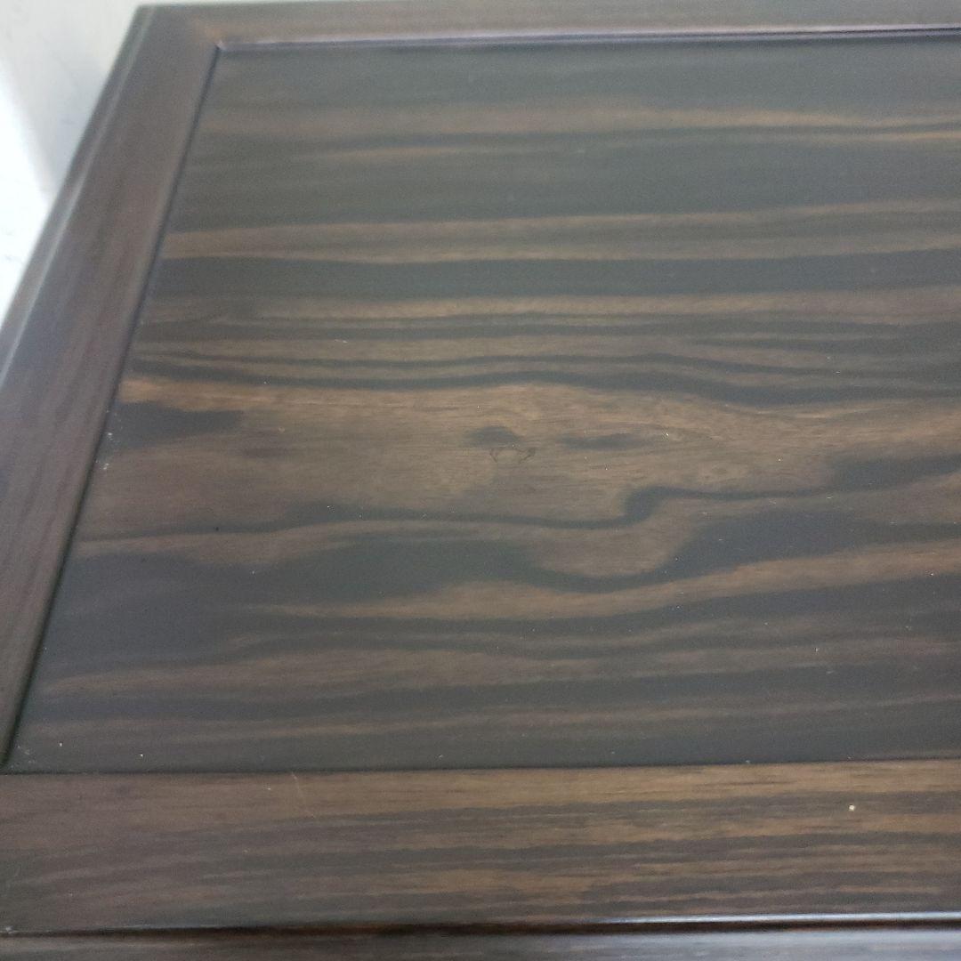 蔵出し特価　黒檀花台 スジ彫花瓶台 D５１×３３×１２cm　こきず訳有り箱付き