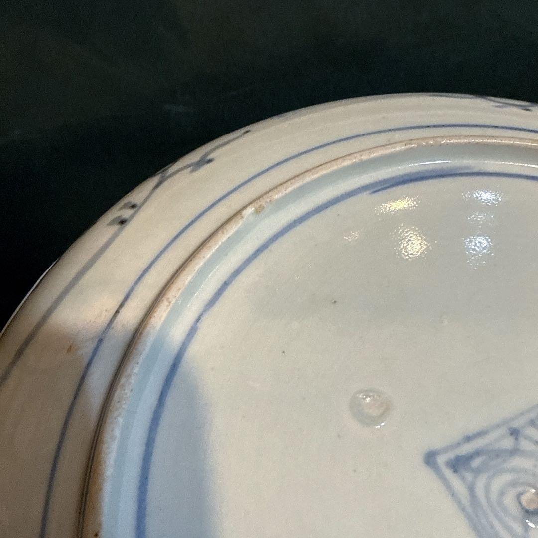 古伊万里　染付　花唐草　8寸皿