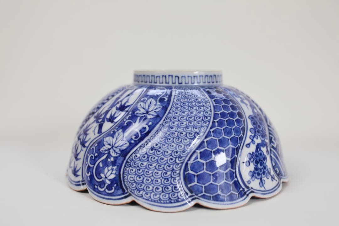 九谷焼 寿楽 祥瑞捻 鉢 菓子器 染付 煎茶器