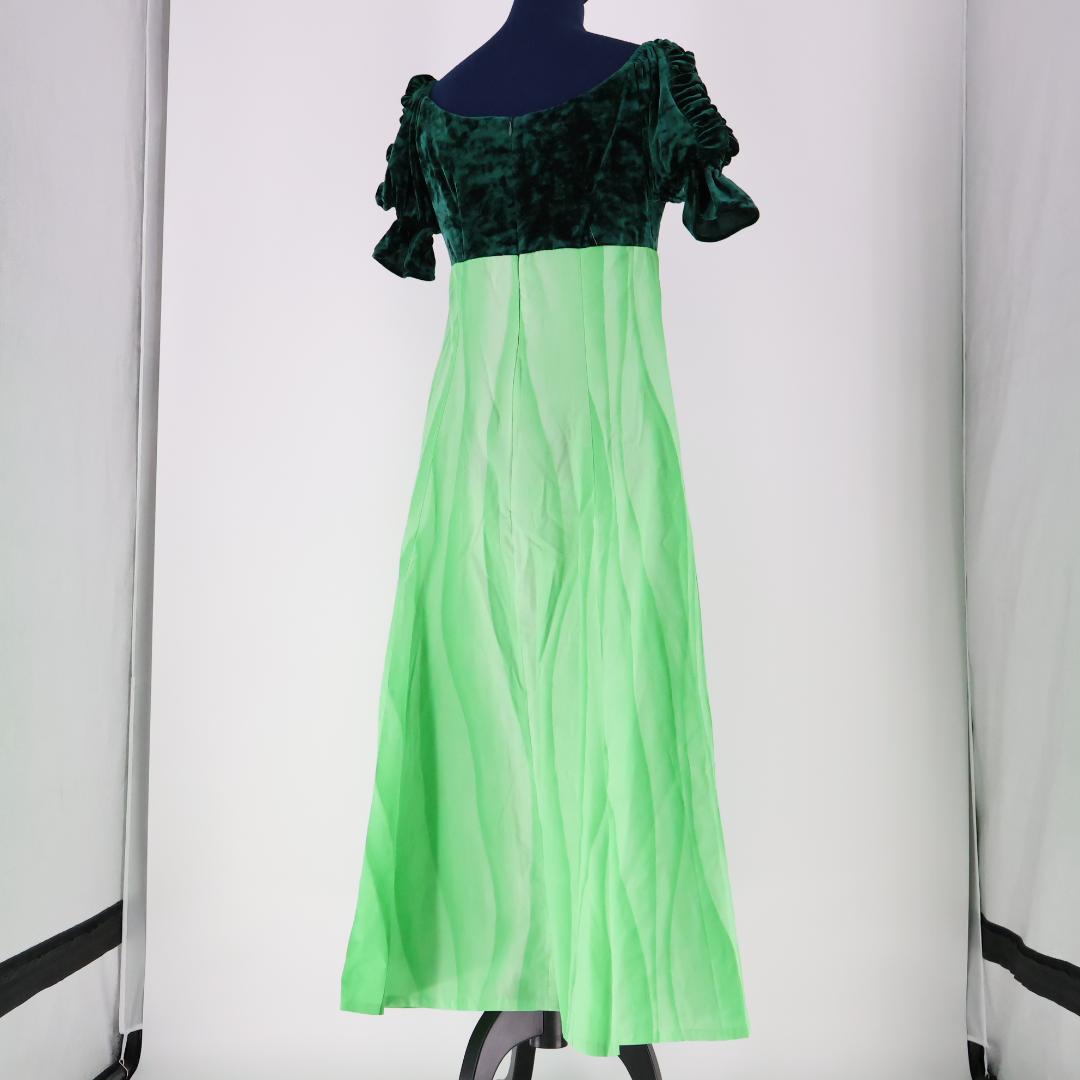 【美品 ハワイ製フラダンス衣装】グリーン CC Fashions ワンピース
