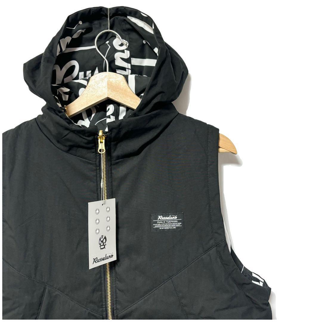 新品 ラッセルノ ゴルフ 2Way リバーシブル ベスト ブラック XL 6
