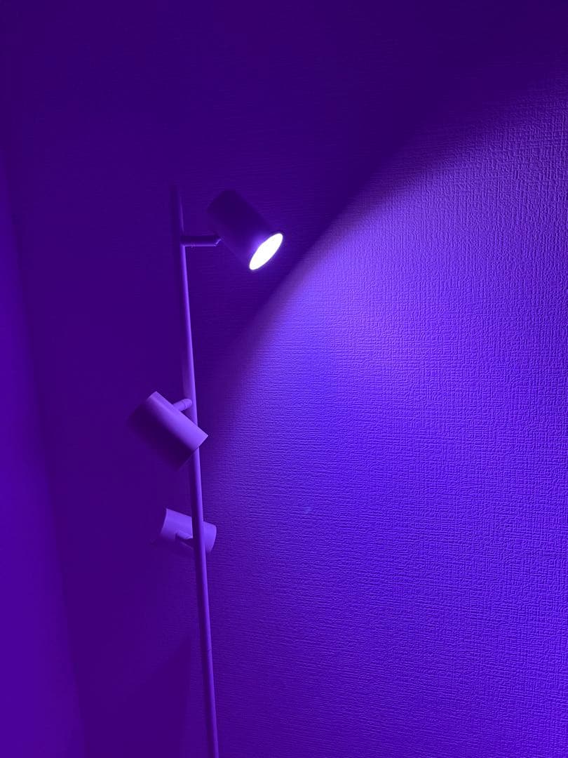 【美品】IKEA NYMÅNE ニーモーネ フロアランプ　ホワイト　LED電球