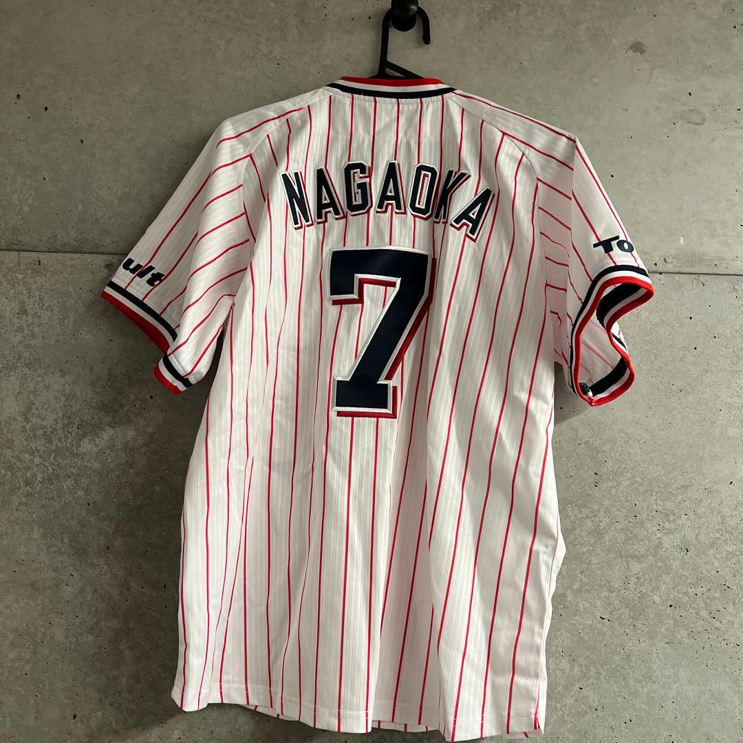 東京ヤクルトスワローズ 長岡秀樹 ホームレプリカユニフォーム Mサイズ 美品