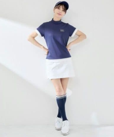 再値下げ新品　ジュンアンドロペ　モックネックL　紺ネイビー定価23100円