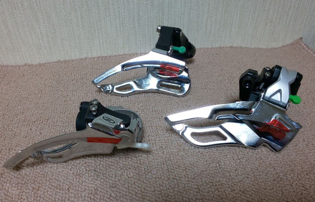 マウンテンバイクFディレイラー 新品３個、中古２個